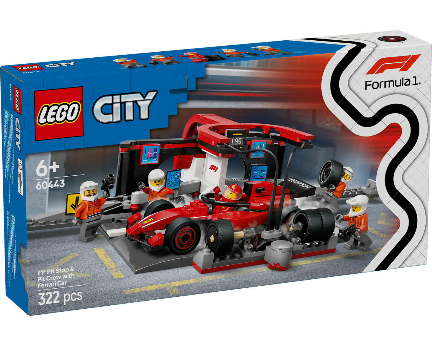 60443 F1® Pit Stop & Pit Crew with Ferrari Car