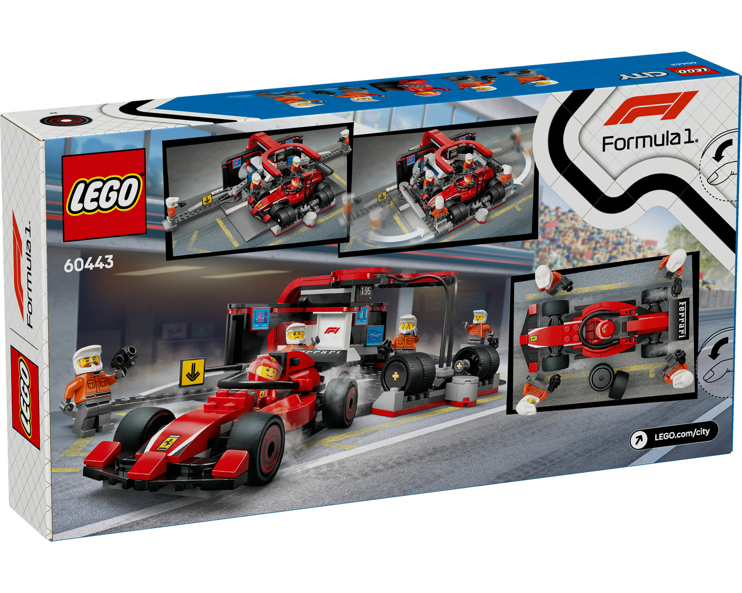 60443 F1® Pit Stop & Pit Crew with Ferrari Car