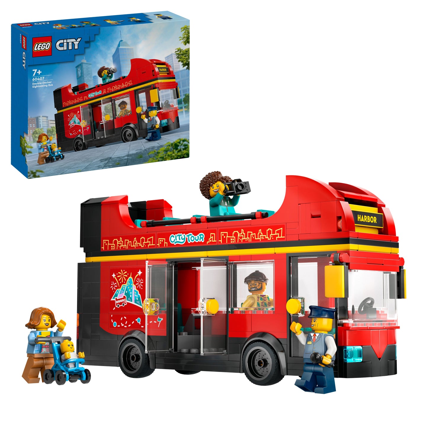 60407 Red Double-Decker Sightseeing Bus