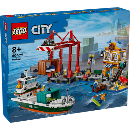 60422 Seaside Harbor with Cargo Ship